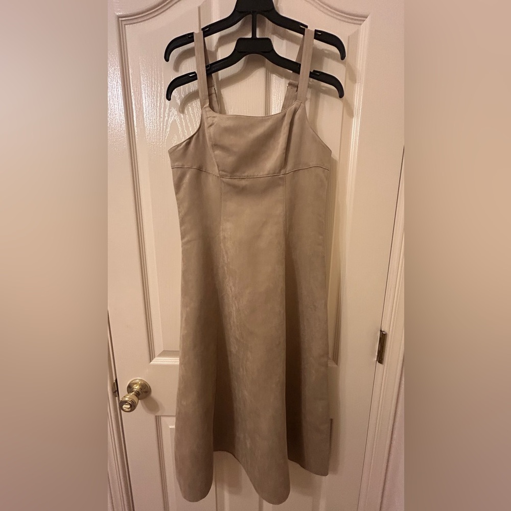 Banana Republic Tan Midi suede dress